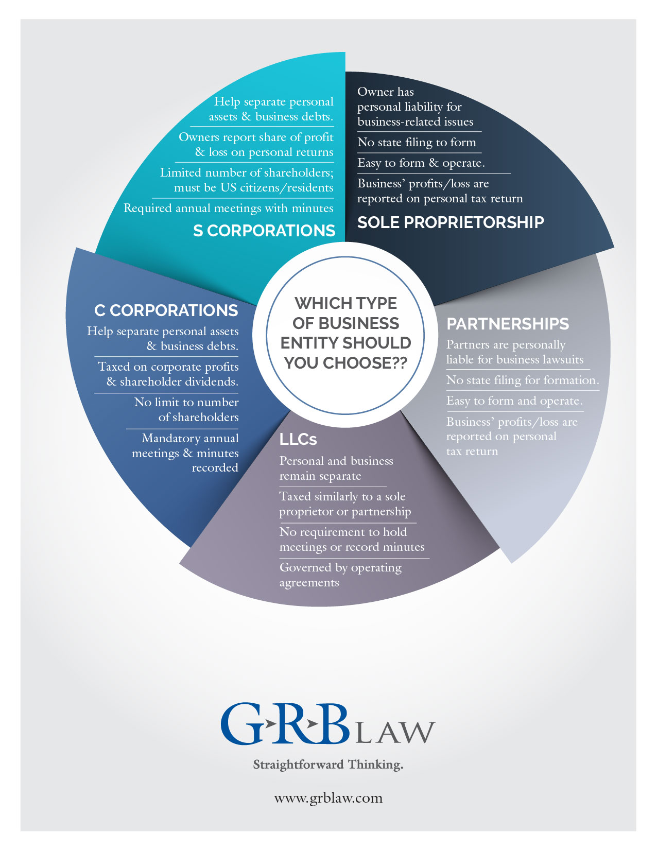 Image of GRB Law's Which Business Entity Infographic